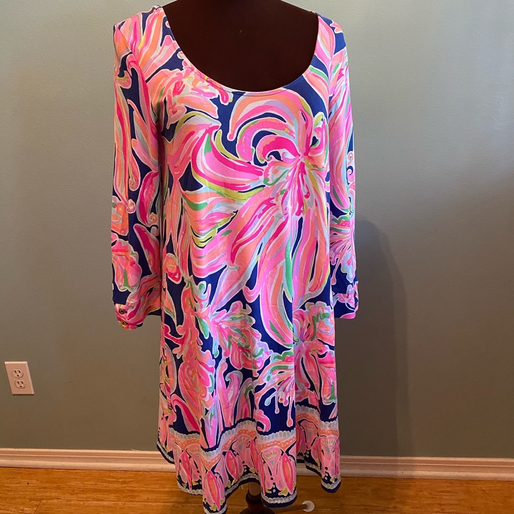 Lilly Pulitzer EMMA scoop floral dress, M, EUC